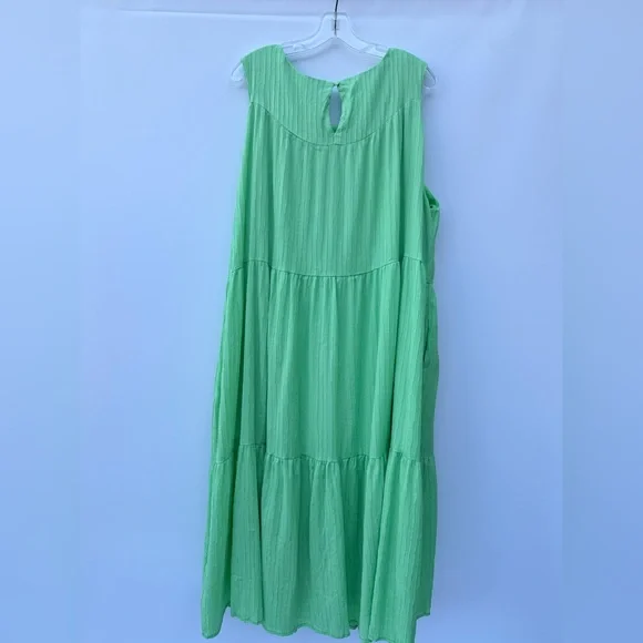 Hayden Emerald Green Tiered Maxi Flowy Sleeveless Summer Statement Dress 2XL - Picture 6 of 11
